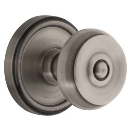 Grandeur Georgetown Solid Brass Rose Dummy Door Knob Set with Bouton Knob Antique Pewter
