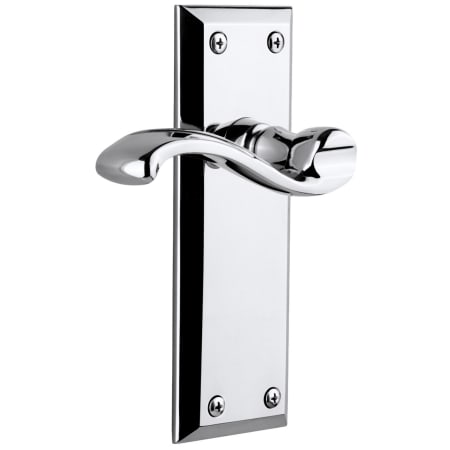 Grandeur Fifth Avenue Solid Brass Left Handed Passage Set with Portofino Lever and 2-3/8" Backset Bright Chrome