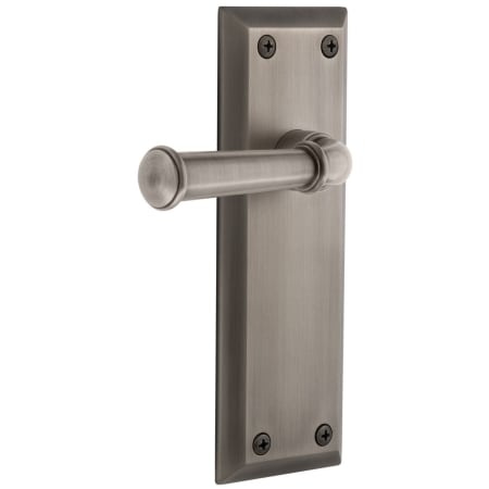 Grandeur Fifth Avenue Solid Brass Rose Right Handed Single Dummy Door Lever with Georgetown Lever Antique Pewter