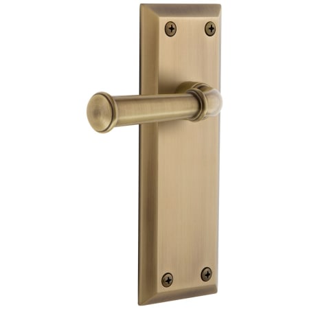 Grandeur Fifth Avenue Solid Brass Rose Dummy Door Lever Set with Georgetown Lever Vintage Brass