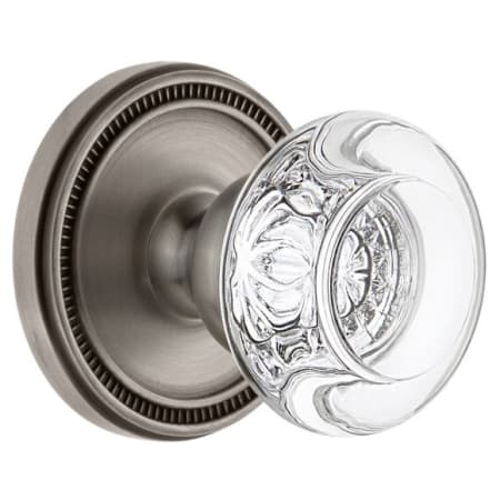 Grandeur Soleil Solid Brass Rose Single Dummy Door Knob with Bordeaux Crystal Knob Antique Pewter