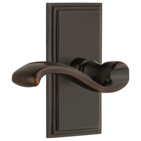 Grandeur Carre Solid Brass Rose Dummy Door Lever Set with Portofino Lever Timeless Bronze