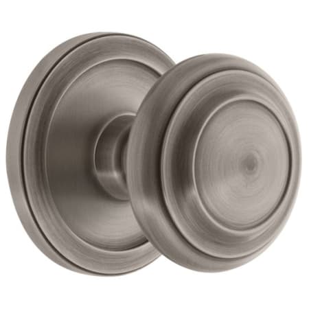 Grandeur Circulaire Solid Brass Rose Passage Door Knob Set with Circulaire Knob and 2-3/4" Backset Antique Pewter