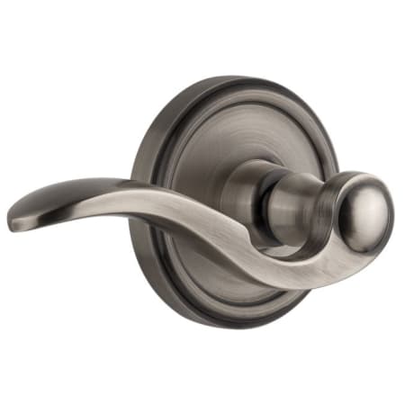 Grandeur Georgetown Solid Brass Right Handed Passage Set with Bellagio Lever and 2-3/4" Backset Antique Pewter