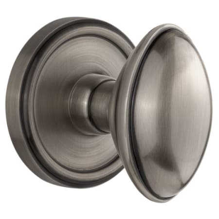Grandeur Georgetown Solid Brass Rose Privacy Door Knob Set with Eden Prairie Knob and 2-3/4" Backset Antique Pewter