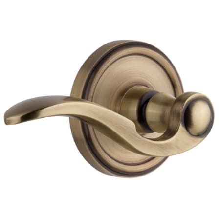 Grandeur Georgetown Solid Brass Non-Turning Two-Sided Dummy Set with Bellagio Lever Vintage Brass