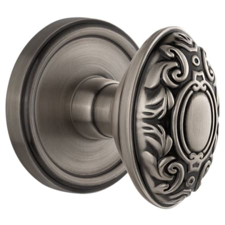 Grandeur Georgetown Solid Brass Rose Dummy Knob Set with Grande Victorian Knob Antique Pewter