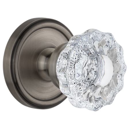 Grandeur Georgetown Solid Brass Rose Dummy Knob Set with Versailles Crystal Knob Antique Pewter