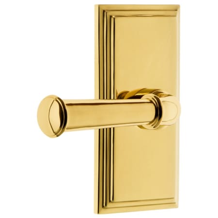 Grandeur Carre Solid Brass Rose Single Dummy Door Lever with Georgetown Lever Polished Brass