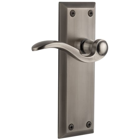 Grandeur Fifth Avenue Solid Brass Left Handed Non-Turning One-Sided Dummy with Bellagio Lever Antique Pewter