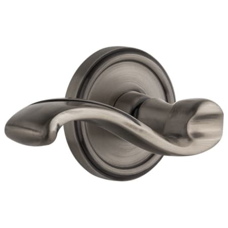 Grandeur Georgetown Solid Brass Rose Left Handed Single Dummy Lever with Portofino Lever Antique Pewter