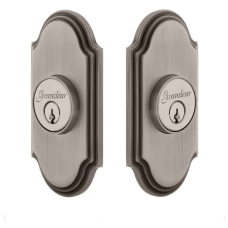 Grandeur Arc Solid Brass Double Cylinder Deadbolt with 2-3/4" Backset Antique Pewter