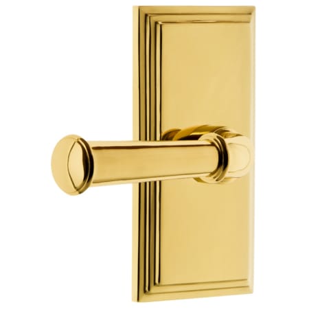 Grandeur Carre Solid Brass Left Handed Passage Set with Georgetown Lever and 2-3/8" Backset Lifetime Brass