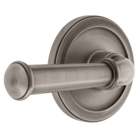 Grandeur Circulaire Solid Brass Left Handed Passage Set with Georgetown Lever and 2-3/8" Backset Antique Pewter