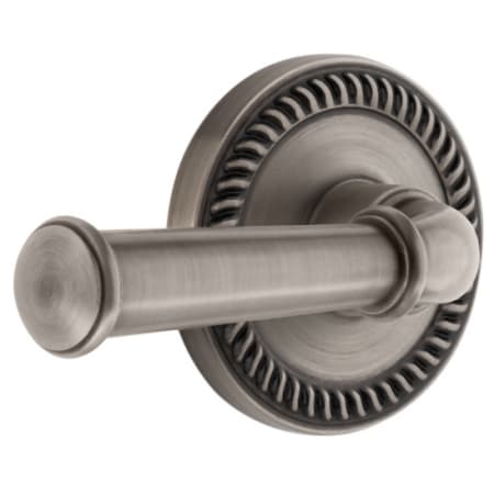 Grandeur Newport Solid Brass Left Handed Privacy Set with Georgetown Lever and 2-3/4" Backset Antique Pewter