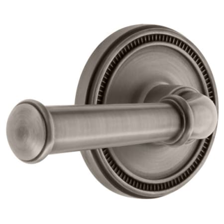 Grandeur Soleil Solid Brass Left Handed Privacy Set with Georgetown Lever and 2-3/4" Backset Antique Pewter
