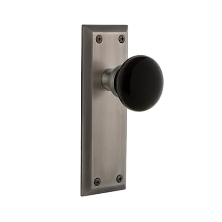 Grandeur Fifth Avenue Solid Brass Rose Single Dummy Door Knob with Coventry Knob Antique Pewter