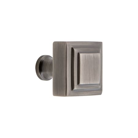 Grandeur Carre 1-1/4” Solid Brass Square Cabinet Knob Antique Pewter