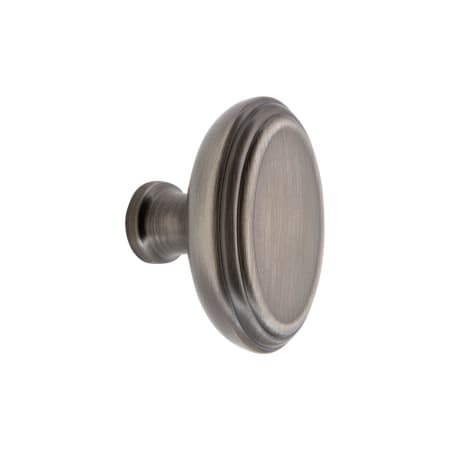 Grandeur Anneau 1-3/4" Solid Brass Classic Flat Oval Cabinet Knob Antique Pewter