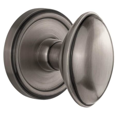 Grandeur Eden Prairie Solid Brass Passage Door Knob Set with Georgetown Trim from the Concealed Screw Collection - 2-3/8" Backset Antique Pewter