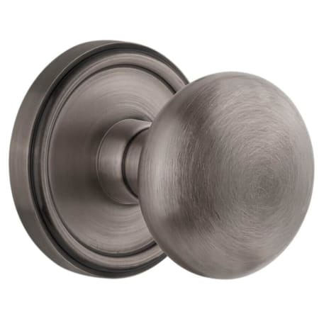 Grandeur Fifth Avenue Solid Brass Passage Door Knob Set with Georgetown Trim from the Concealed Screw Collection - 2-3/4" Backset Antique Pewter