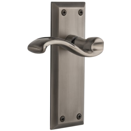 Grandeur Fifth Avenue Solid Brass Left Handed Non-Turning Two-Sided Dummy Set with Portofino Lever Antique Pewter