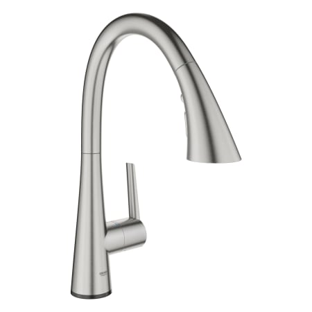 Grohe Zedra 1.75 GPM Single Hole Pull Down Touch Activated Kitchen Faucet with SilkMove Technology SuperSteel