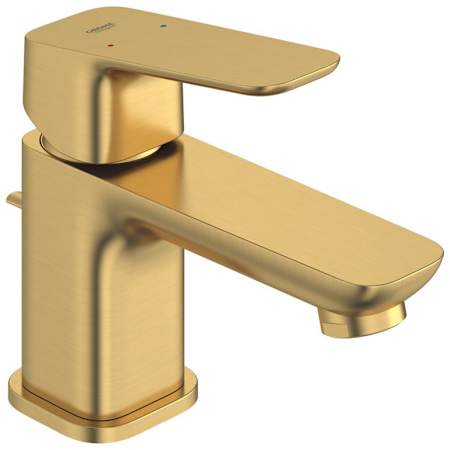 Grohe Cubeo 1.2 GPM Single Hole Bathroom Faucet with Pop-Up Drain Assembly Brushed Cool Sunrise