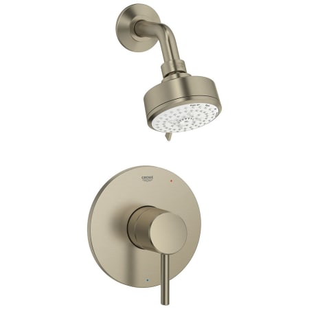 Grohe Concetto Shower Only Trim Package with 1.75 GPM Multi Function Shower Head with EcoJoy, DreamSpray, and SpeedClean Technologies and SilkMove Cartridge Brushed Nickel