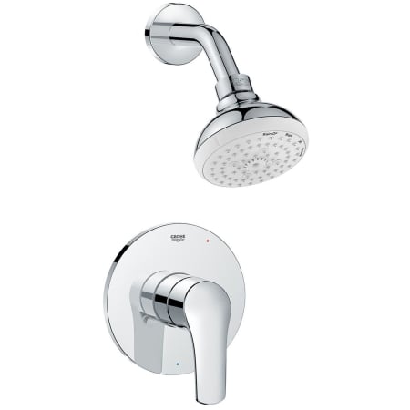 Grohe Eurosmart Shower Only Trim Package with 1.75 GPM Multi Function Shower Head with EcoJoy, DreamSpray and SpeedClean Technologies and SilkMove Cartridge Starlight Chrome