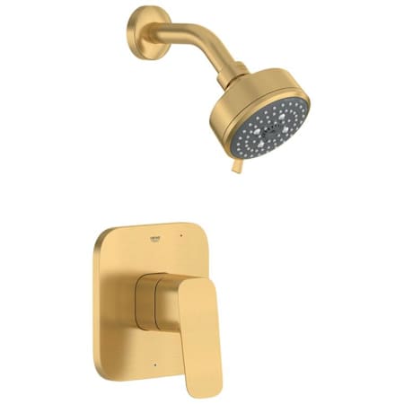 Grohe Cubeo Shower Only Trim Package with 1.75 GPM Multi Function Shower Head Brushed Cool Sunrise