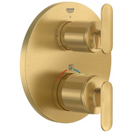 Grohe Listra Thermostatic Valve Trim Only with Dual Lever Handles - Less Rough In Brushed Cool Sunrise