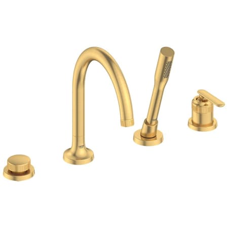 Grohe Listra Deck Mounted Roman Tub Filler with Built-In Diverter - Includes Hand Shower Brushed Cool Sunrise