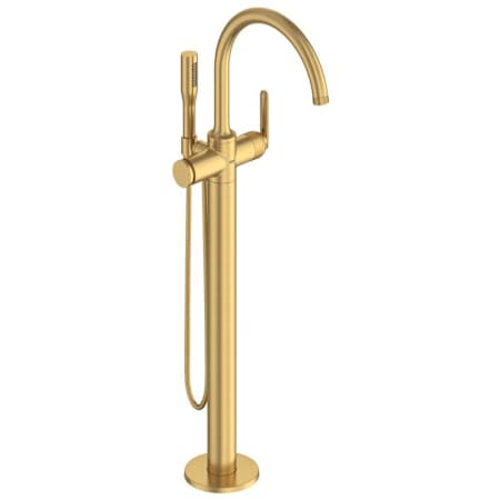 Grohe Listra Floor Mounted Clawfoot Tub Filler with Built-In Diverter - Includes Hand Shower Brushed Cool Sunrise