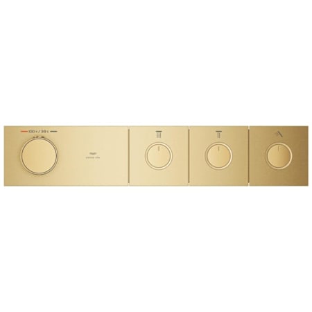 Grohe Rainshower Three Function Thermostatic Valve Trim Only with Single Knob Handle, Integrated Diverter, and Volume Control - Less Rough In Brushed Cool Sunrise