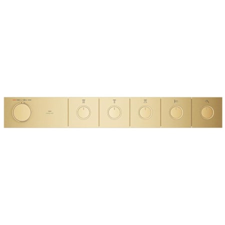 Grohe Rainshower Five Function Thermostatic Valve Trim Only with Single Knob Handle, Integrated Diverter, and Volume Control - Less Rough In Brushed Cool Sunrise