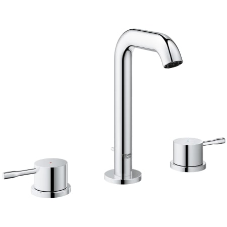 Grohe Essence 1.2 GPM Widespread Bathroom Faucet with SilkMove, QuickFix, and EcoJoy Technology Starlight Chrome