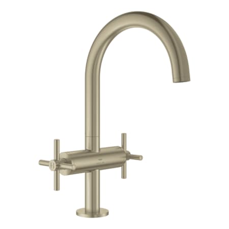 Grohe Atrio New 1.2 GPM Single Hole Bathroom Faucet with Pop-Up Drain Assembly Brushed Nickel Infinity