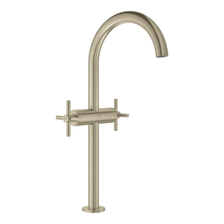 Grohe Atrio New 1.2 GPM Vessel Single Hole Bathroom Faucet with Pop-Up Drain Assembly Brushed Nickel Infinity