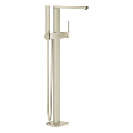 Grohe Plus Floor Mounted Tub Filler with Built-In Diverter - Includes Hand Shower Brushed Nickel