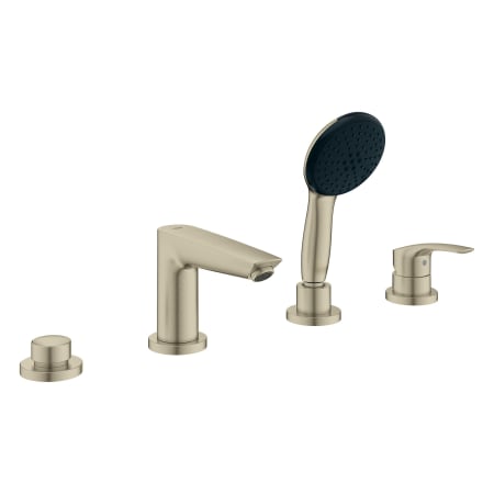 Grohe Tempesta Deck Mounted Tub Filler - Includes Hand Shower Brushed Nickel