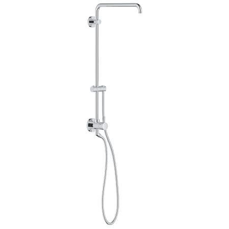 Grohe Retro-Fit Shower with 25" Center to Center Slide Bar, Rain Shower Arm, and Hose Starlight Chrome