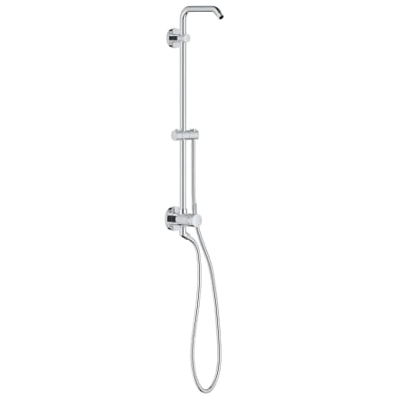 Grohe Retro-Fit Shower with 25" Center to Center Slide Bar, Standard Shower Arm, and Hose Starlight Chrome