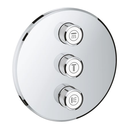 Grohe SmartControl Triple Function Diverter Trim Only with SmartControl and EcoJoy - Less Rough-In Valve Starlight Chrome