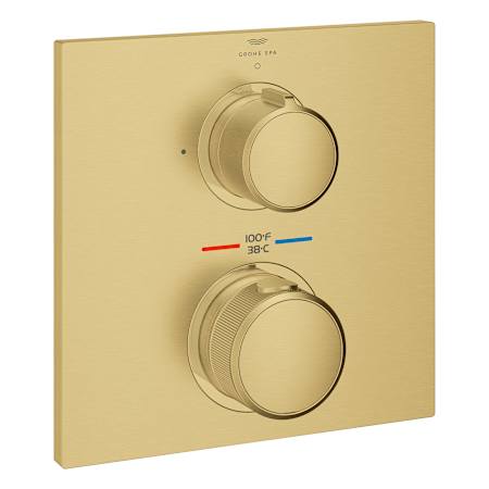 Grohe Allure New Thermostatic Valve Trim Only with Dual Knob Handles - Less Rough In Brushed Cool Sunrise