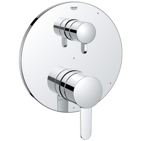 Grohe Cosmopolitan Two Function Pressure Balanced Valve Trim Only with Dual Lever Handles and Integrated Diverter - Less Rough In Starlight Chrome