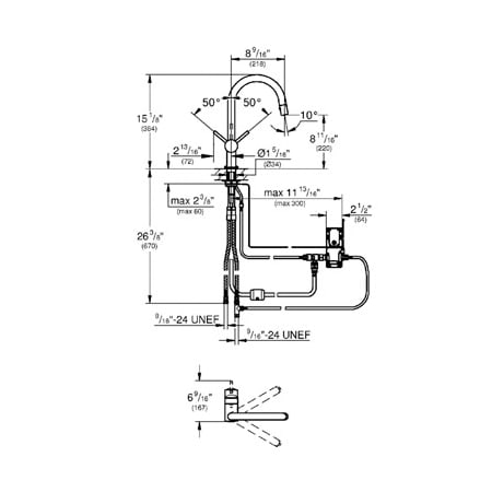 Grohe-31 359-Dimensional Drawing