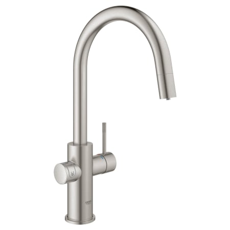 Grohe Blue 2.0 1.75 GPM Single Hole Pull Out Kitchen Faucet for Chilled and Sparkling Water SuperSteel