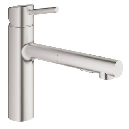 Grohe Concetto Pull-Out Kitchen Faucet with 2-Function Locking Sprayer SuperSteel