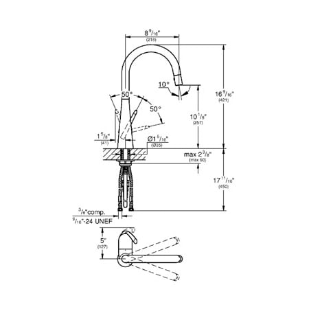 Grohe-32 226-Dimensional Drawing